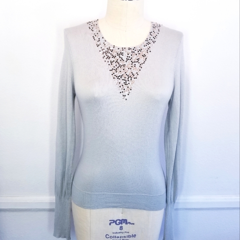 🌸 Alice + Olivia | Cashmere blend Embellished Pullover Sweater, size Large